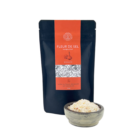 Fleur de Sel Noirmoutier Kräutersalz Meersalz Gewürzsalz Schalotten Schalottensalz Salz mit Zwiebeln